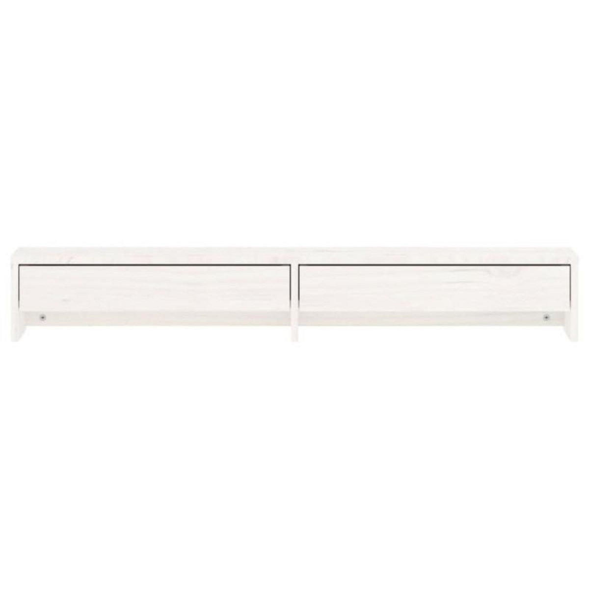 VIDAXL Support de moniteur Blanc 100x27x15 cm Bois de pin solide