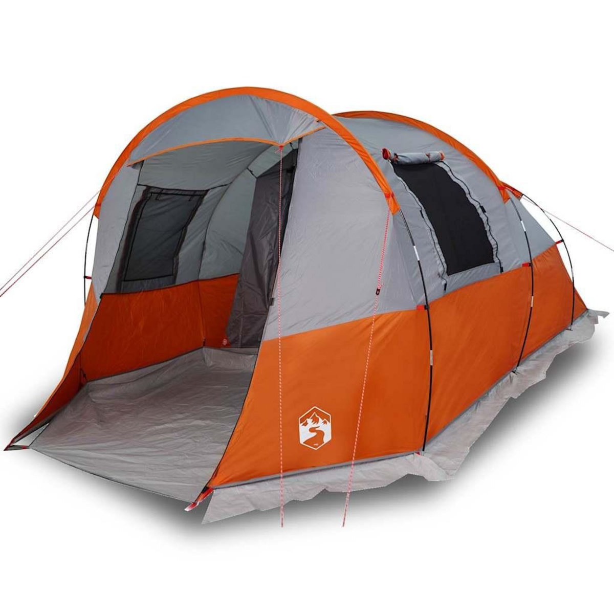 VIDAXL Tente de camping tunnel 4 personnes gris et orange impermeable