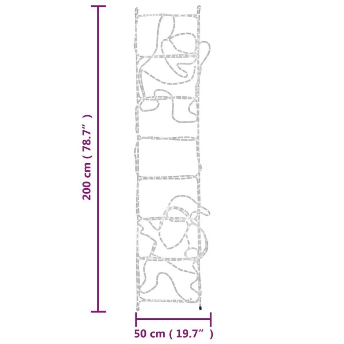 VIDAXL Figurine Pere Noël sur echelle pliable avec 552 LED 50x200 cm