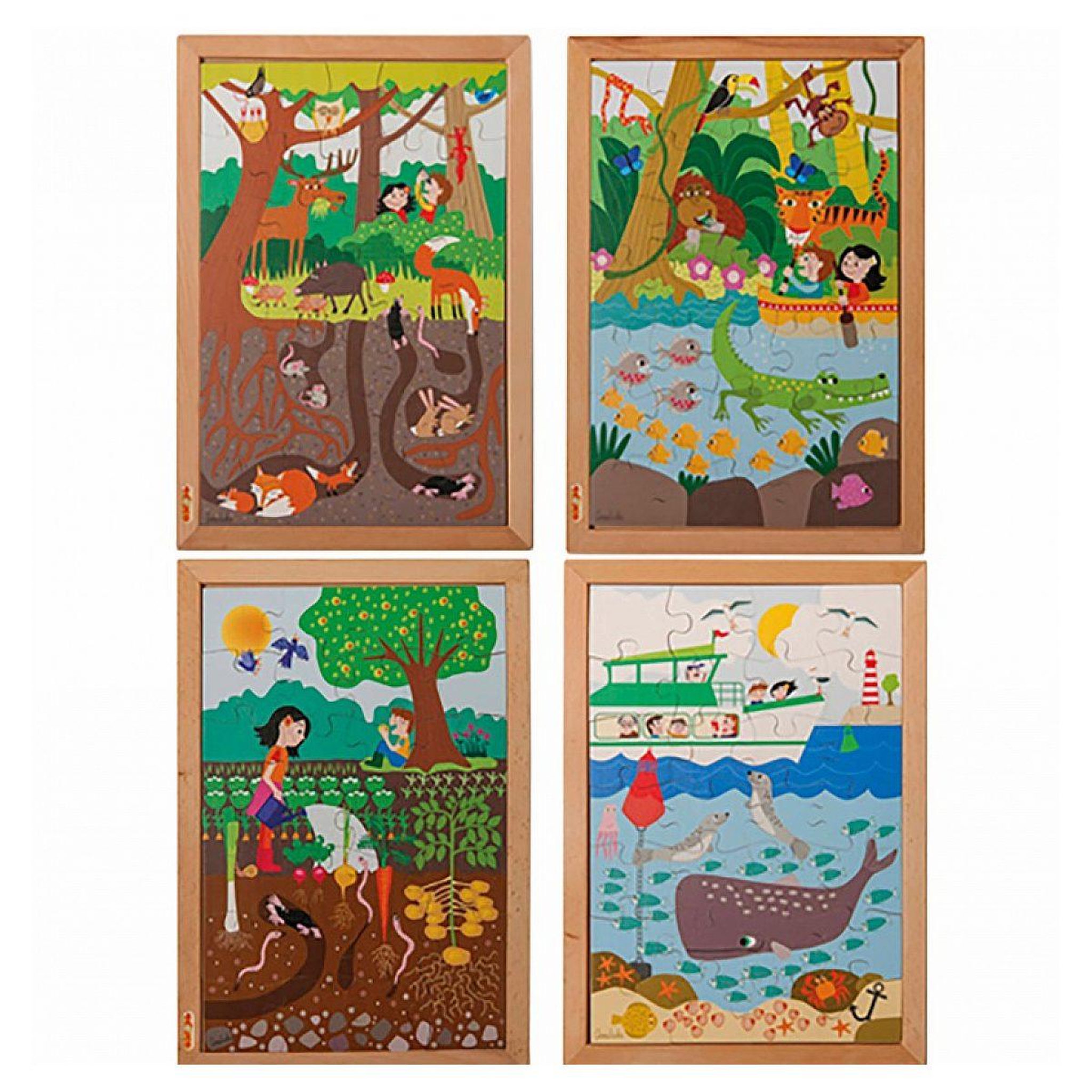 EDUCO Puzzle au-dessus - au dessous, le lot de 4 puzzles - jeu montessori