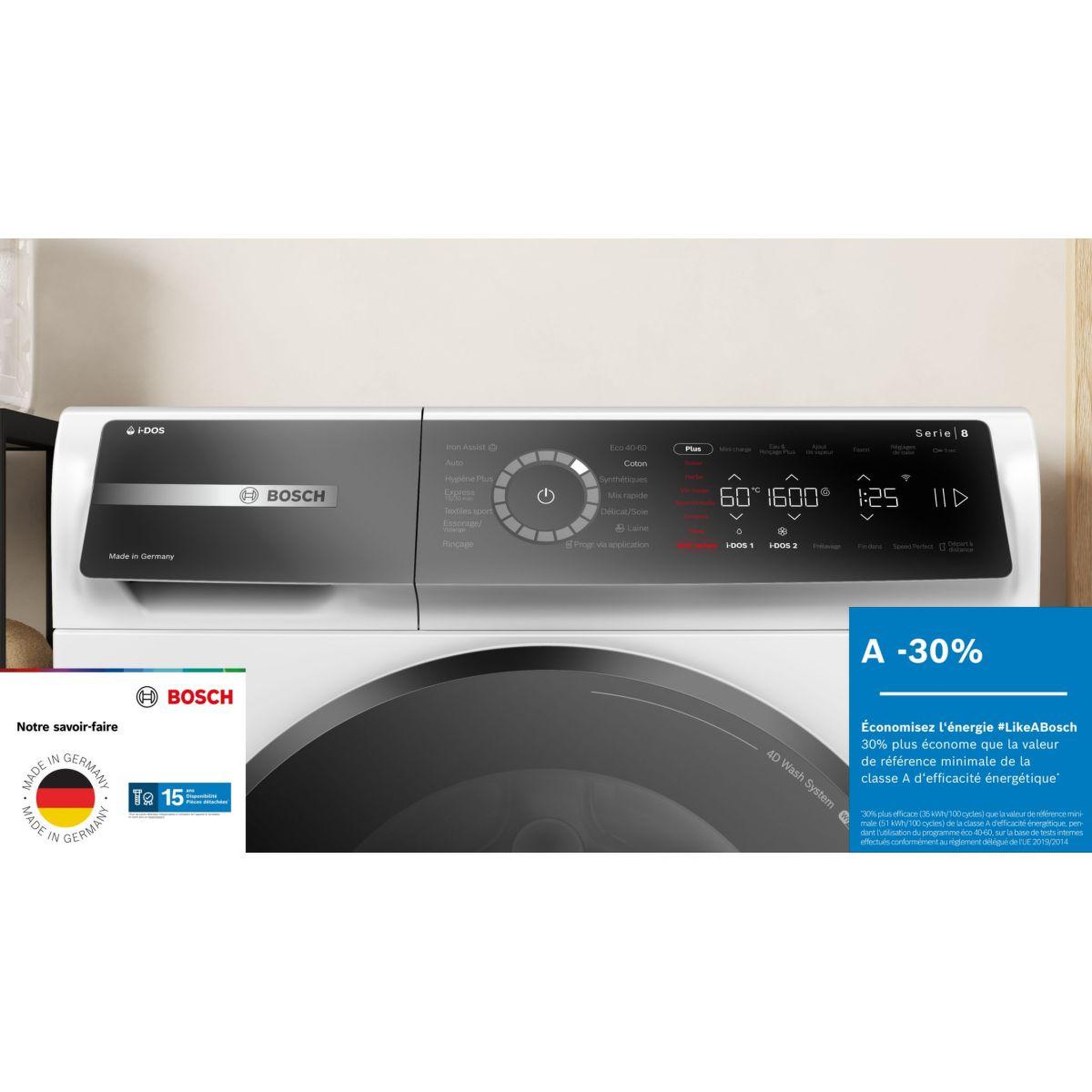 Voir la diapositive 2 : BOSCH Lave linge hublot wgb256a2fr
