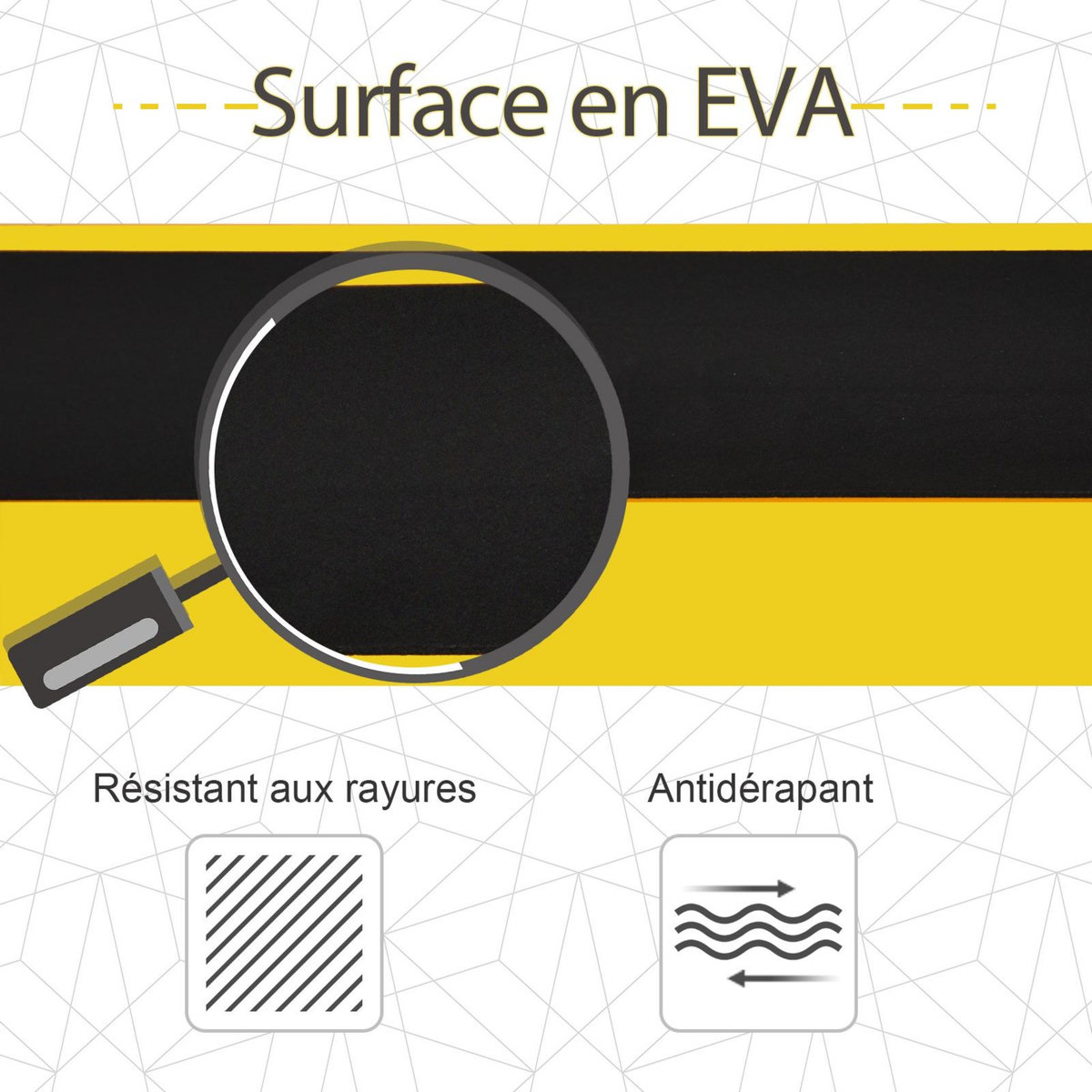 HOMCOM Lot de 2 tréteaux pliables telescopiques poignée transport dim. 100L x 49l x 62-89,5H cm surface antidérapante métal noir jaune