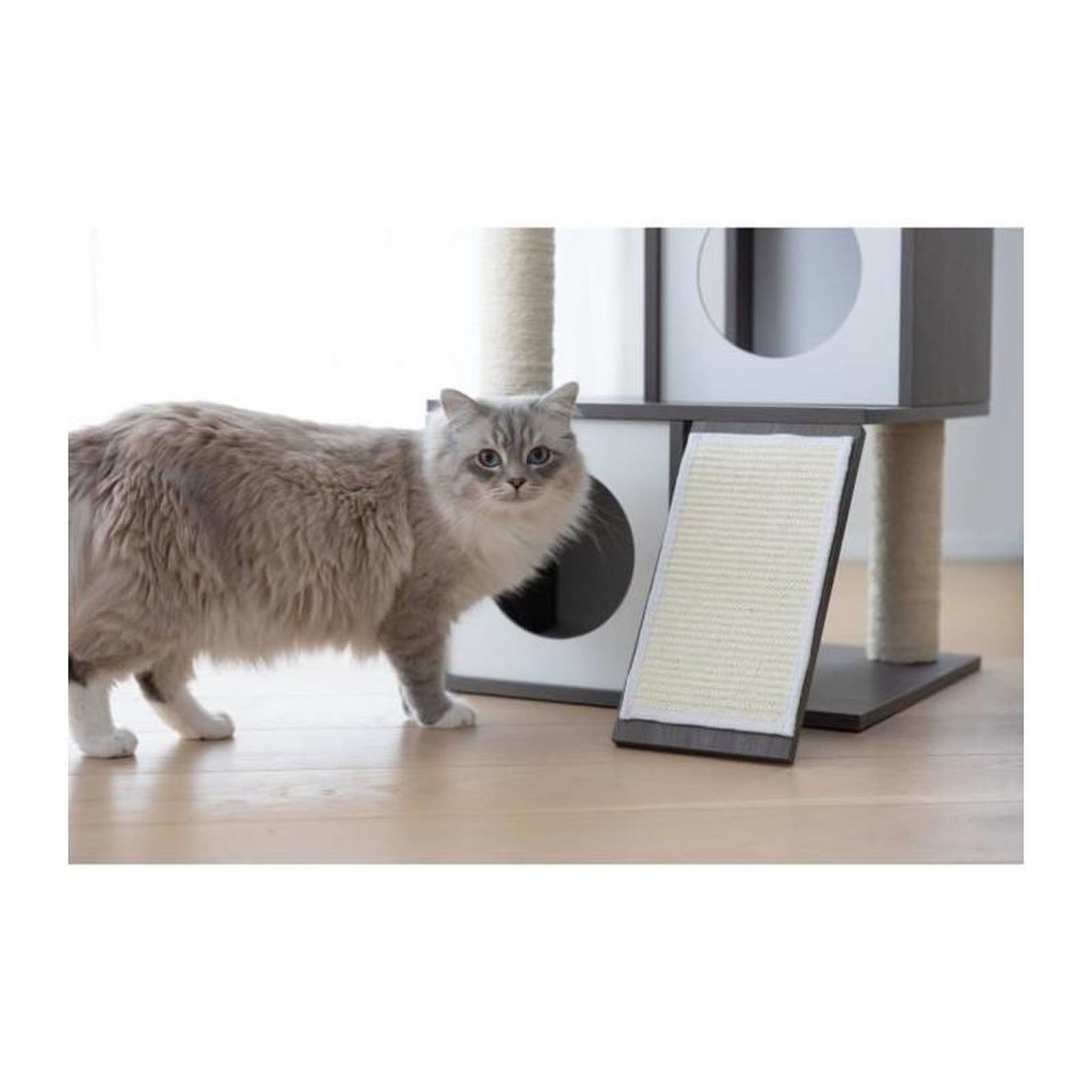 Voir la diapositive 5 : KERBL Arbre a chat - 48x44x86cm - Flair - KERBL - Blanc/gris - Sisal