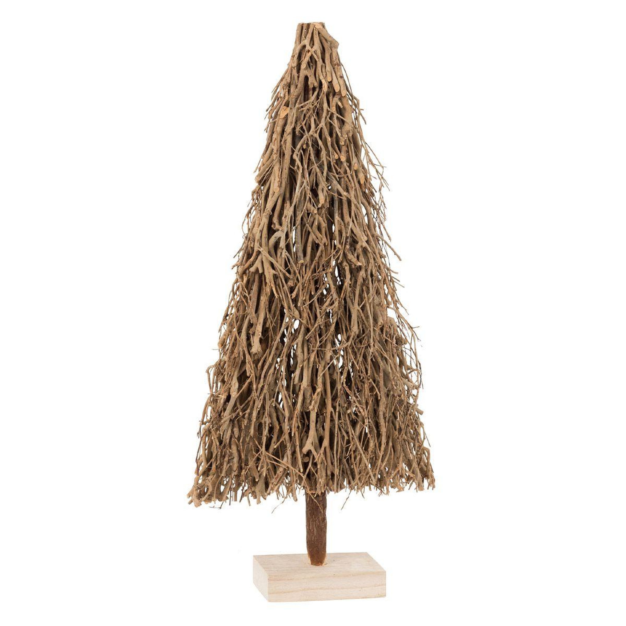 J-LINE Sapin de noël en bois à poser  branches  90cm beige