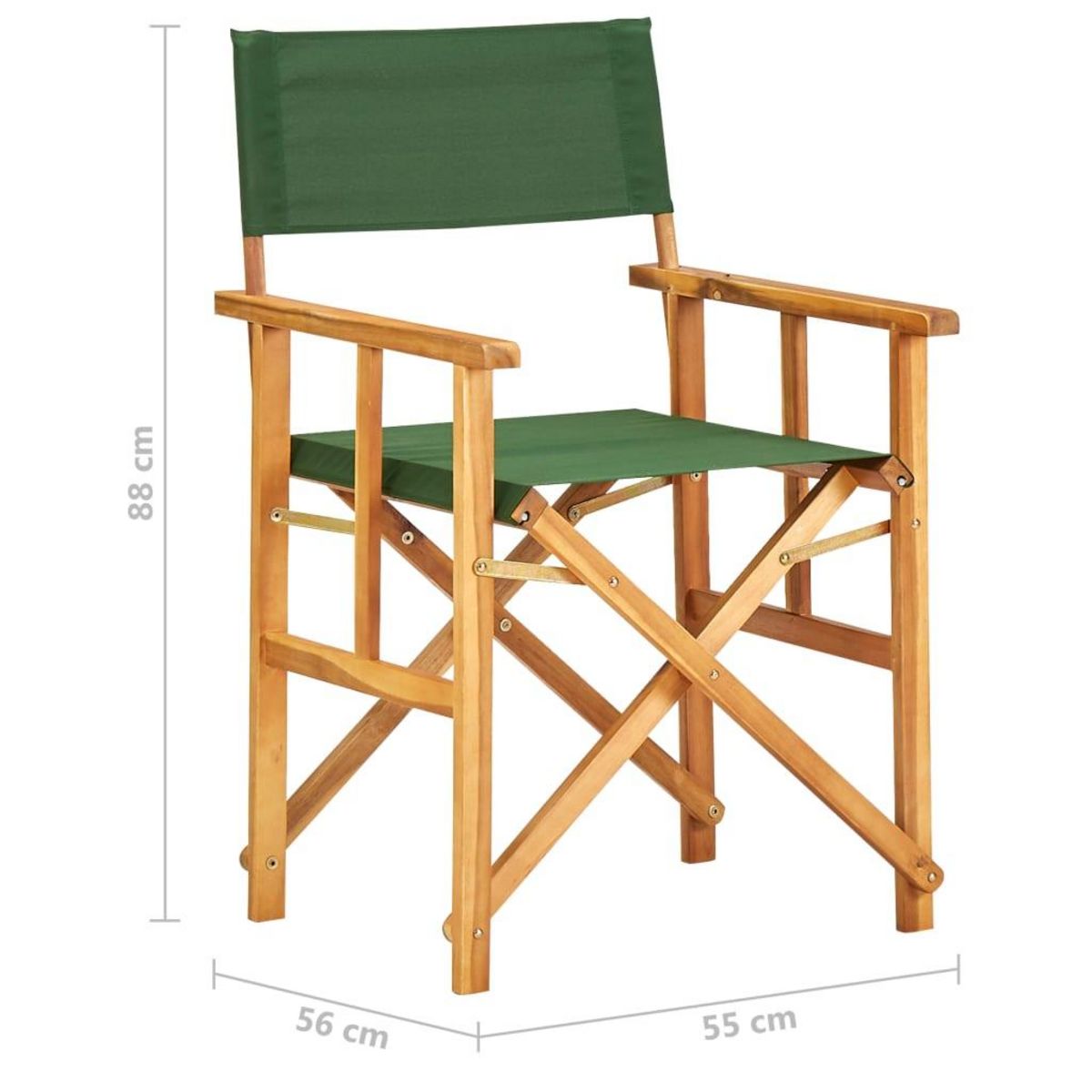VIDAXL Chaises de metteur en scene lot de 2 bois massif d'acacia vert