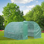 Voir la diapositive 2 : OUTSUNNY Serre de jardin tunnel 12 m² 4L x 3l x 2H m acier galvanisé renforcé diamètre 2,5 cm + PE haute densité fenêtres porte vert