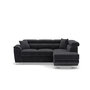 Voir la diapositive 1 : BEST MOBILIER Baoji - canapé d'angle droit 5 places convertible avec têtières et coffre en velours côtelé