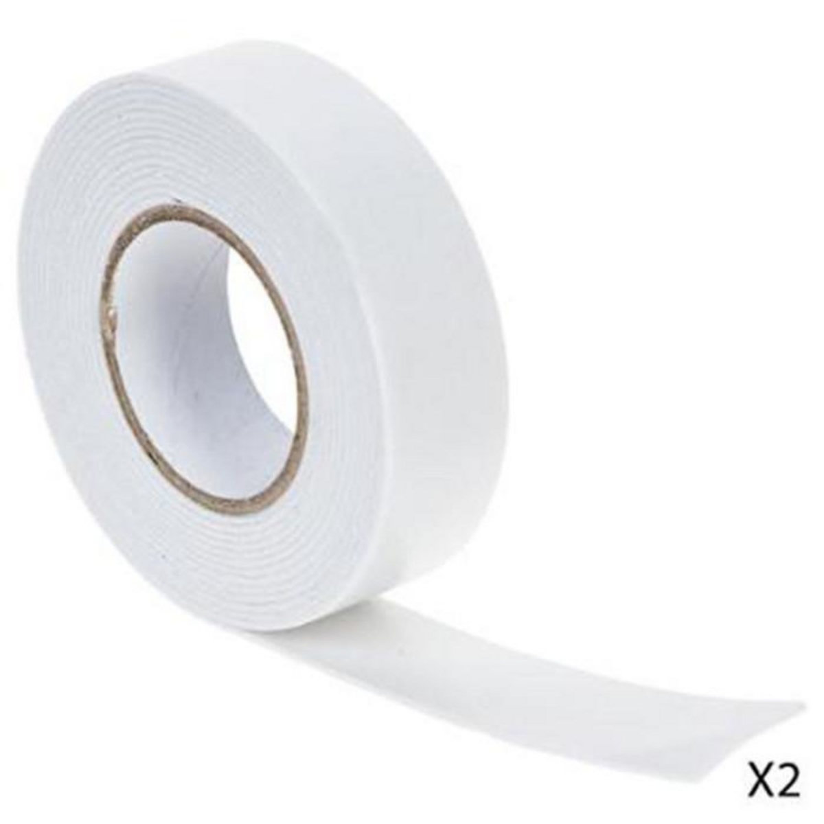 SMART SYSTEM Lot de 2 Rubans Adhésif  Double Face  7cm Blanc