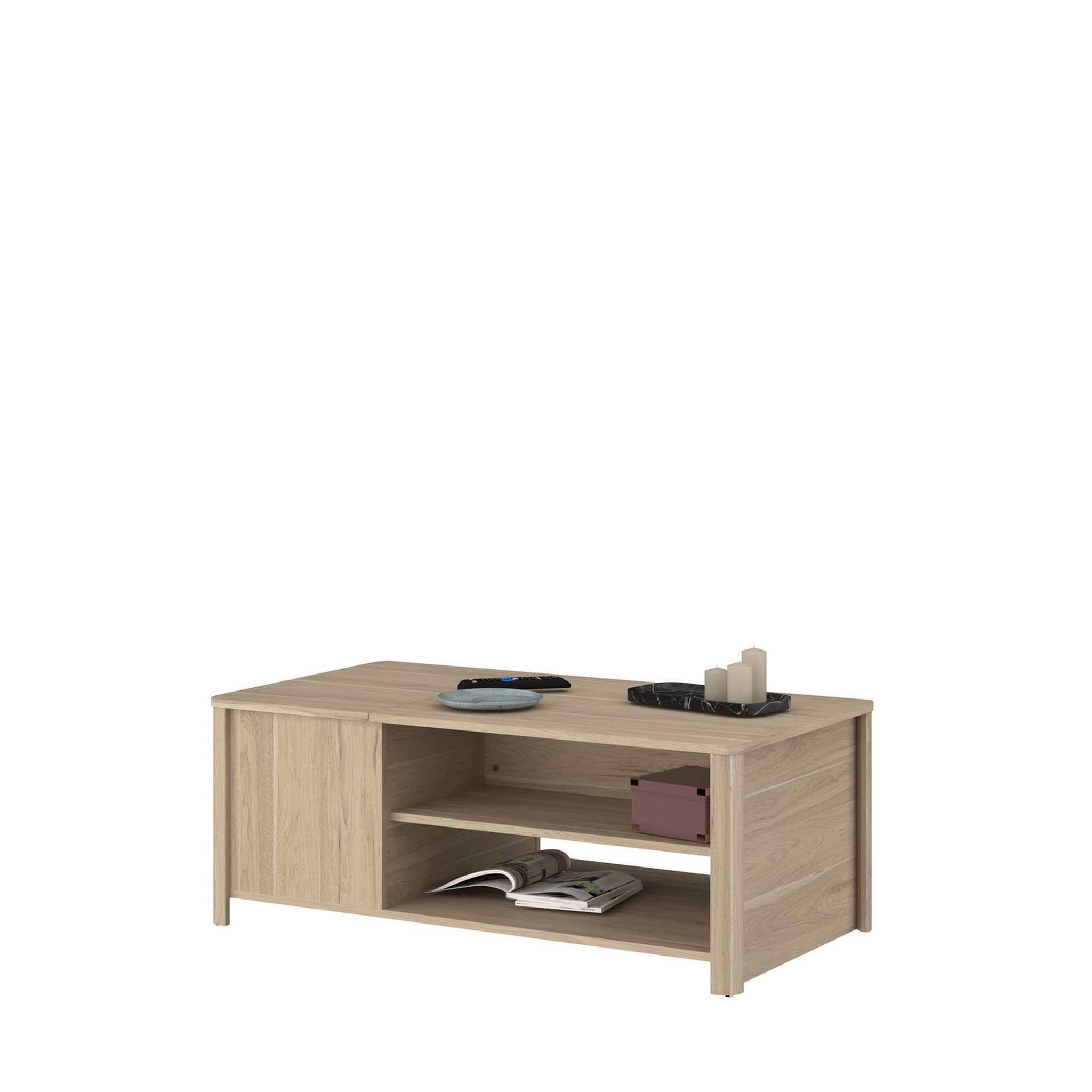 Voir la diapositive 8 : Table basse 1 coffre 2 niches L110 cm MARGOT
