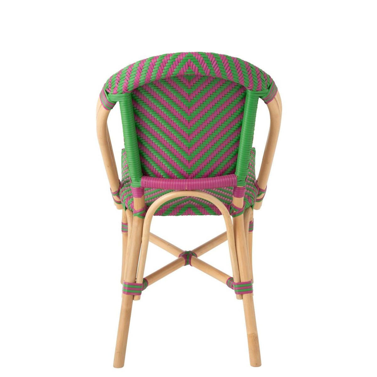Paris Prix Chaise en Rotin  Geo  86cm Rose & Vert