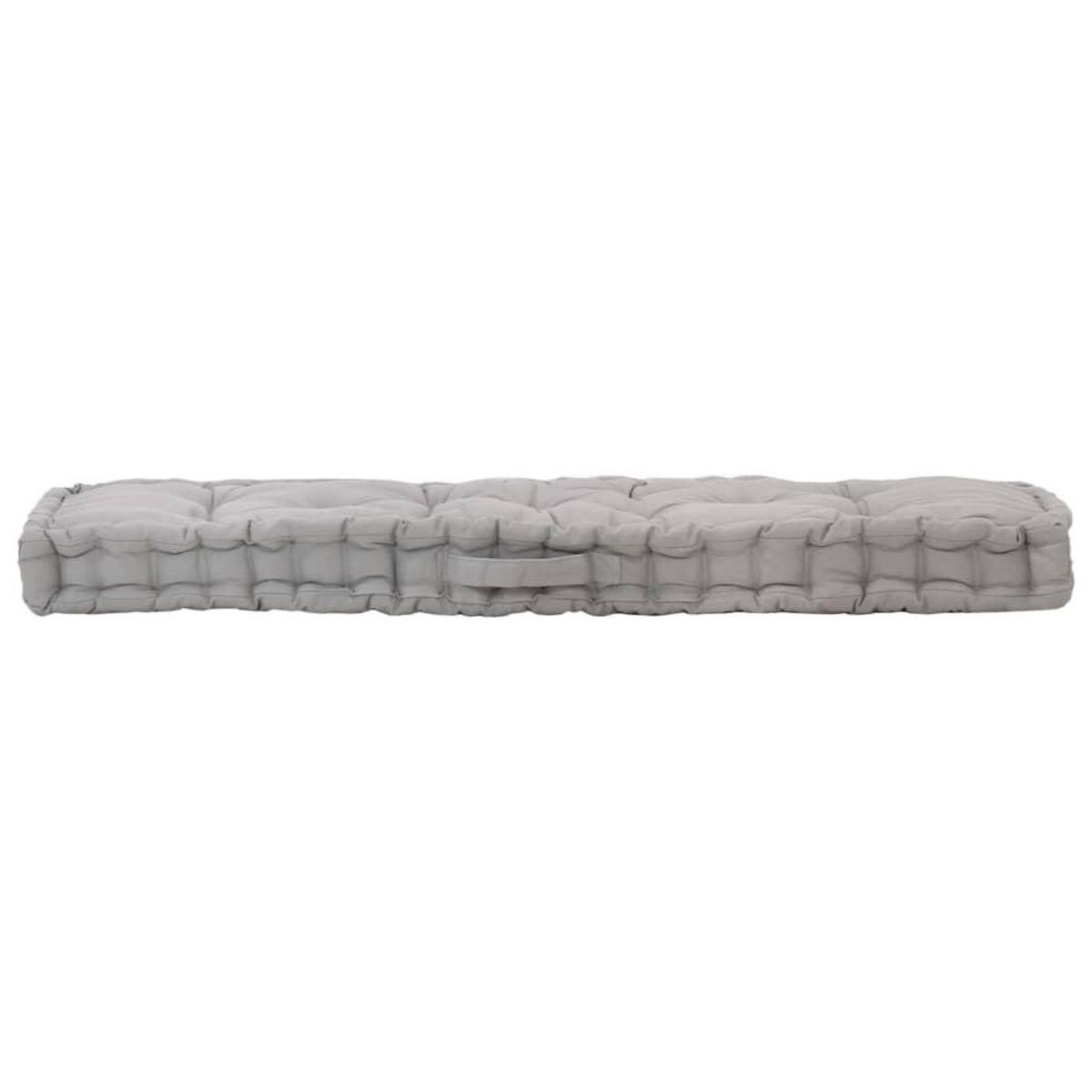 VIDAXL Coussins de plancher de palette lot de 2 Coton Gris