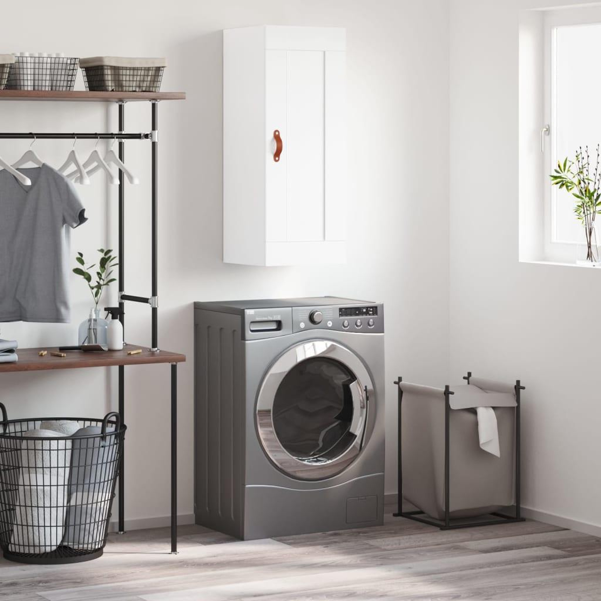 VIDAXL Armoire murale blanc 34,5x34x90 cm bois d'ingenierie