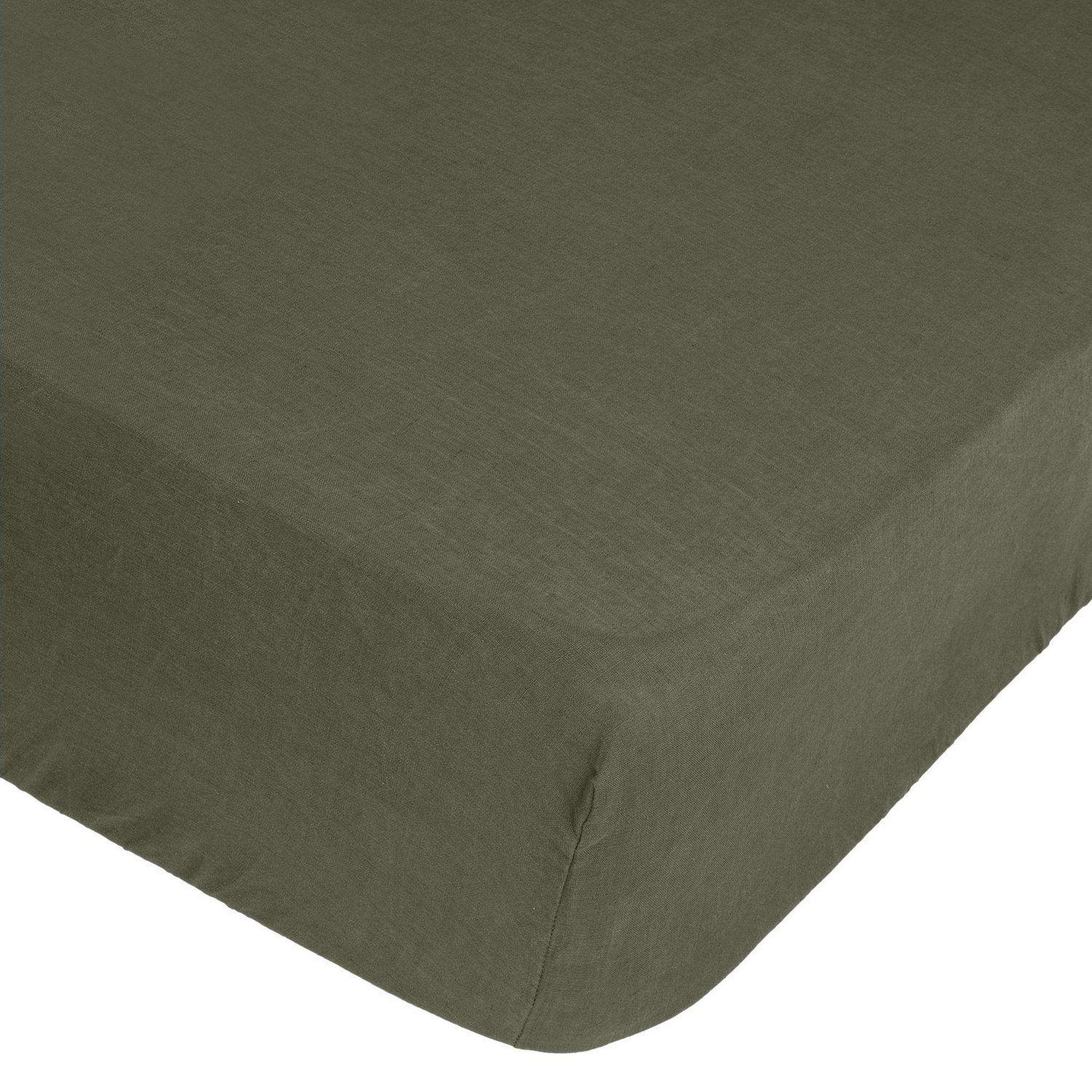 Voir la diapositive 1 : ATMOSPHERA Drap housse bonnet 30 cm 100% lin tropiques