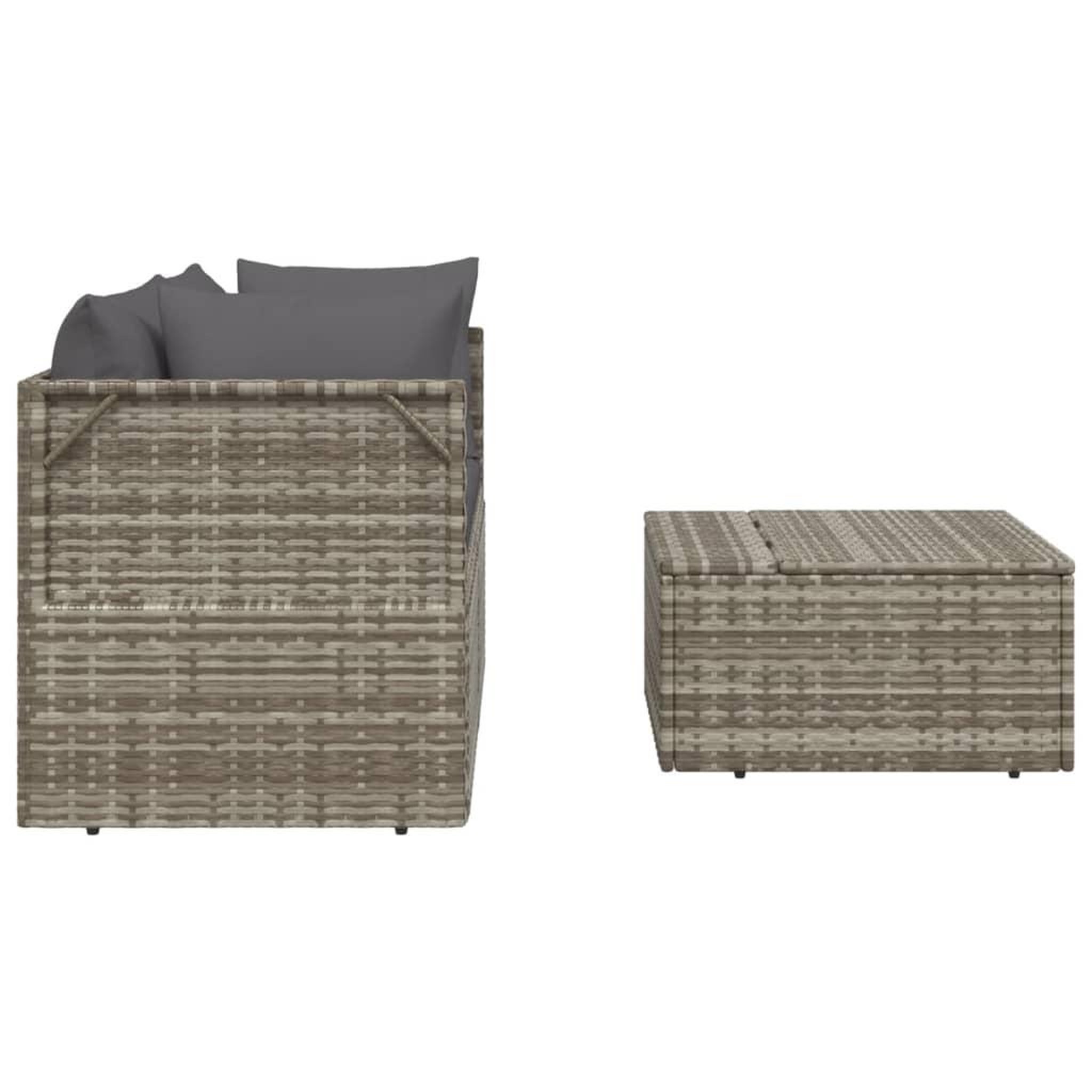Voir la diapositive 5 : VIDAXL Salon de jardin 3 pcs avec coussins Gris Resine tressee