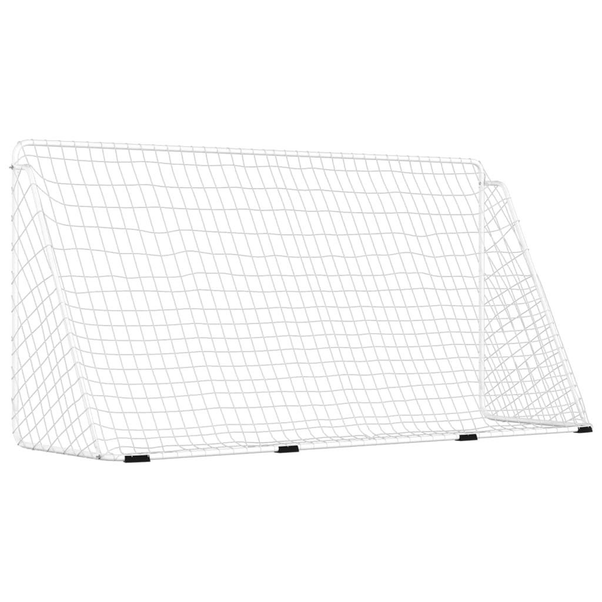 Voir la diapositive 5 : VIDAXL But de football avec filet Blanc 366x122x182 cm Acier