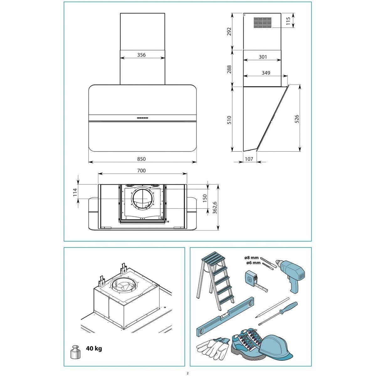 Falmec Hotte décorative murale FLIPNRS1420