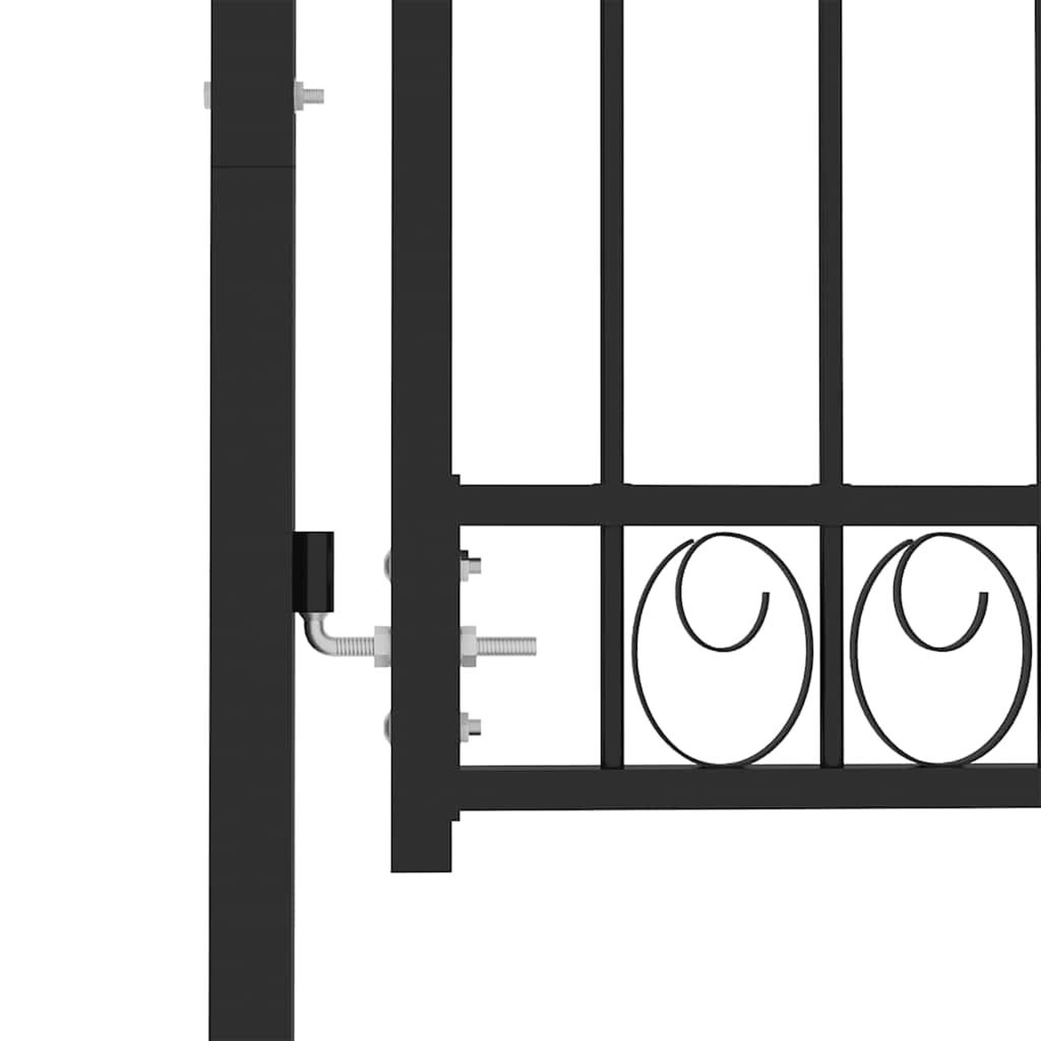 Voir la diapositive 3 : VIDAXL Portail de cloture emmen avec pointes en acier 103 x 109,5 cm noir
