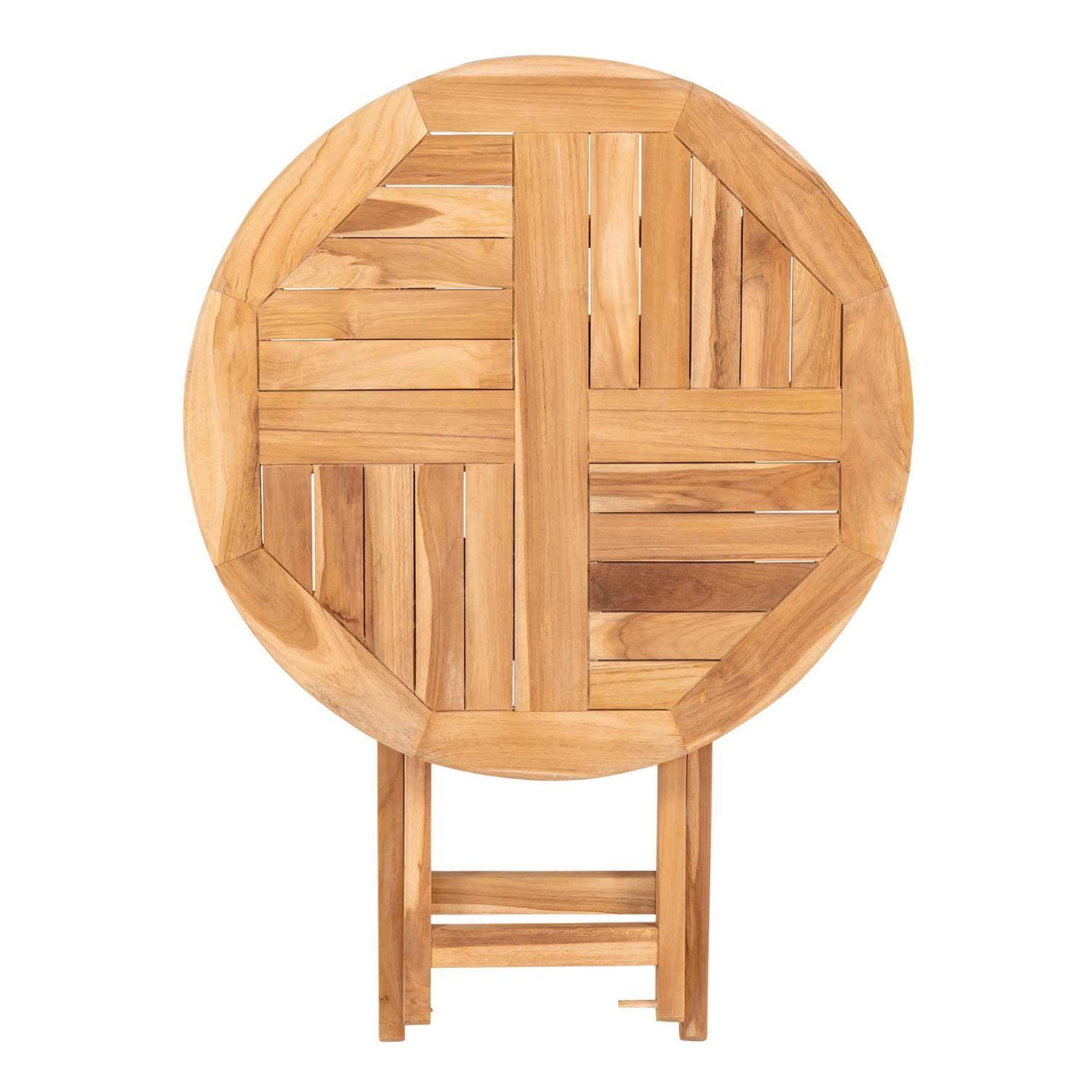 Voir la diapositive 3 : HOUSE NORDIC Table de jardin en teck OVIEDO Ø 70 cm