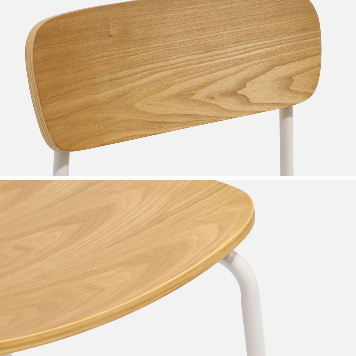 SWEEEK Lot de 2 chaises vintage contreplaqué avec placage bois et pieds métal L 43.5 x P 51 x H 77cm - Toby