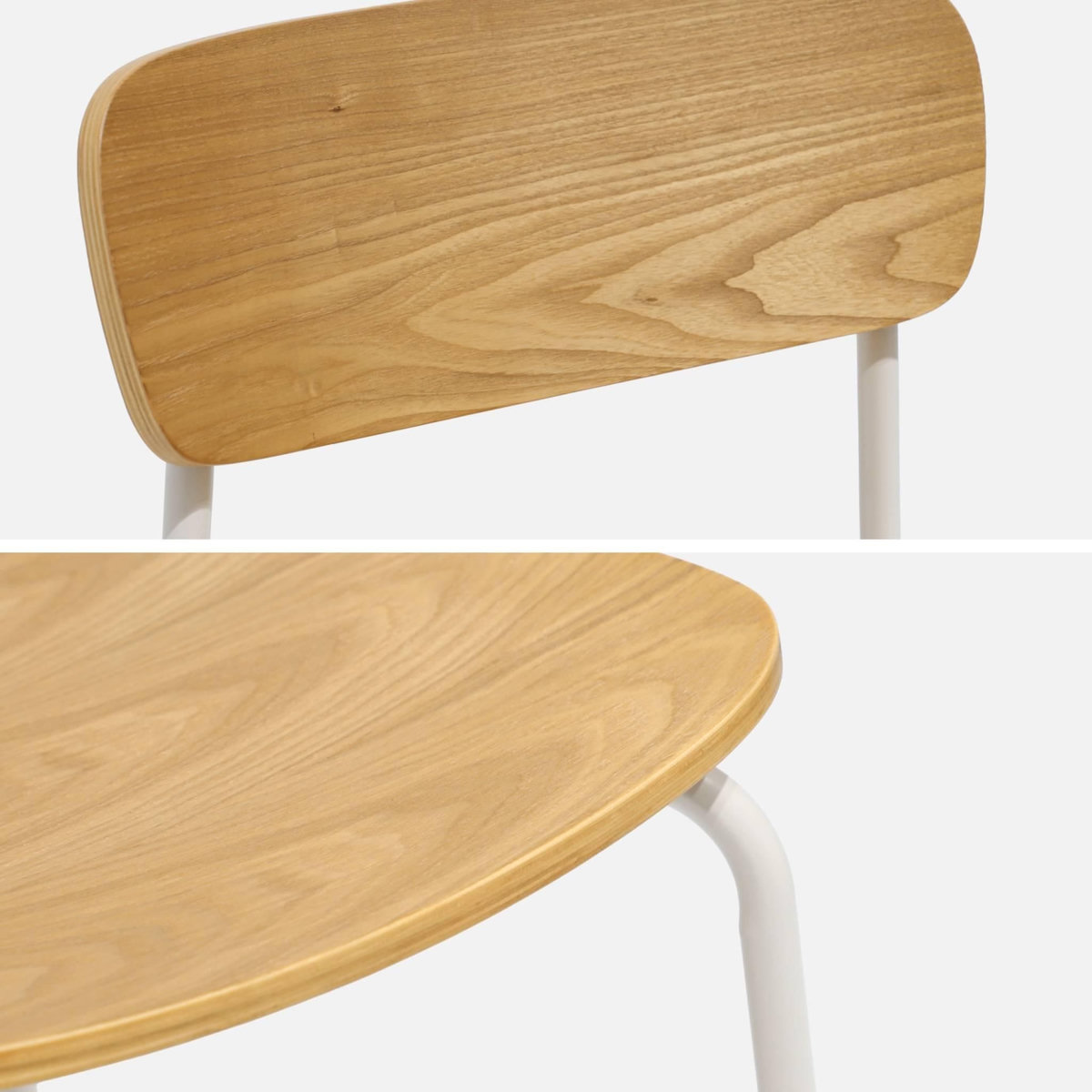 SWEEEK Lot de 2 chaises vintage contreplaqué avec placage bois et pieds métal L 43.5 x P 51 x H 77cm - Toby