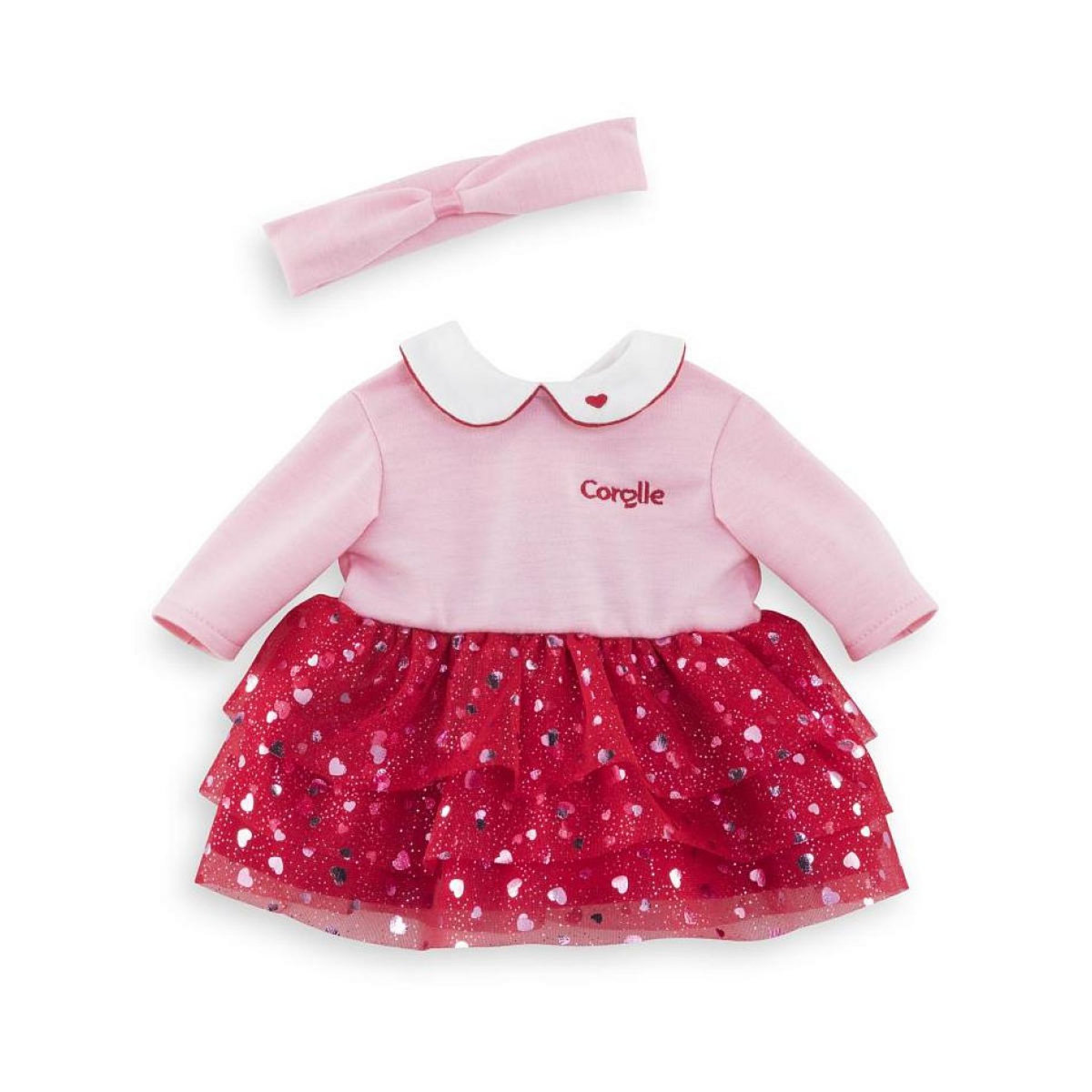 Corolle Robe et Bandeau Pétales de Cœurs pour poupon 36 cm