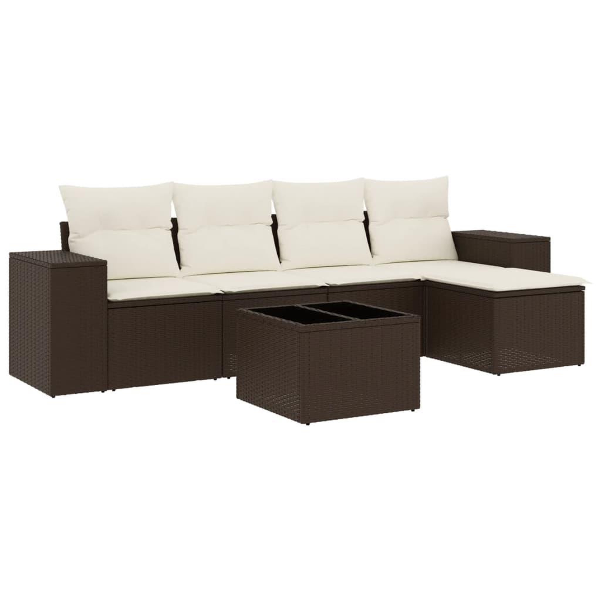 Voir la diapositive 2 : VIDAXL Salon de jardin avec coussins 6 pcs marron resine tressee
