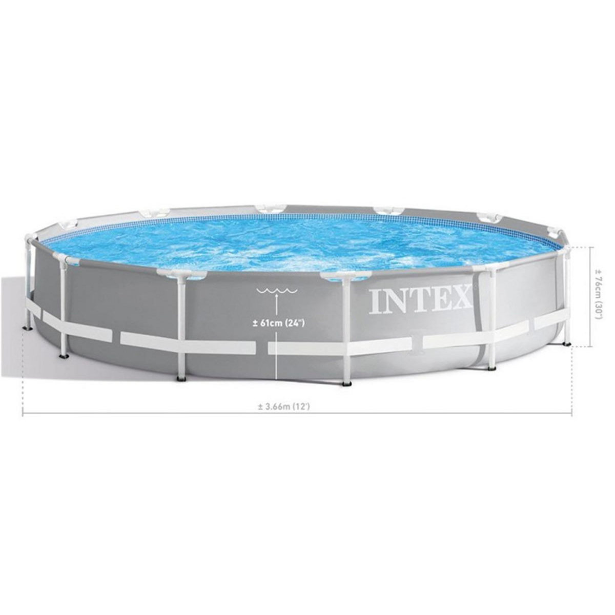 INTEX Piscine tubulaire Prism Frame ronde 3,66 x 0,76 m - Intex