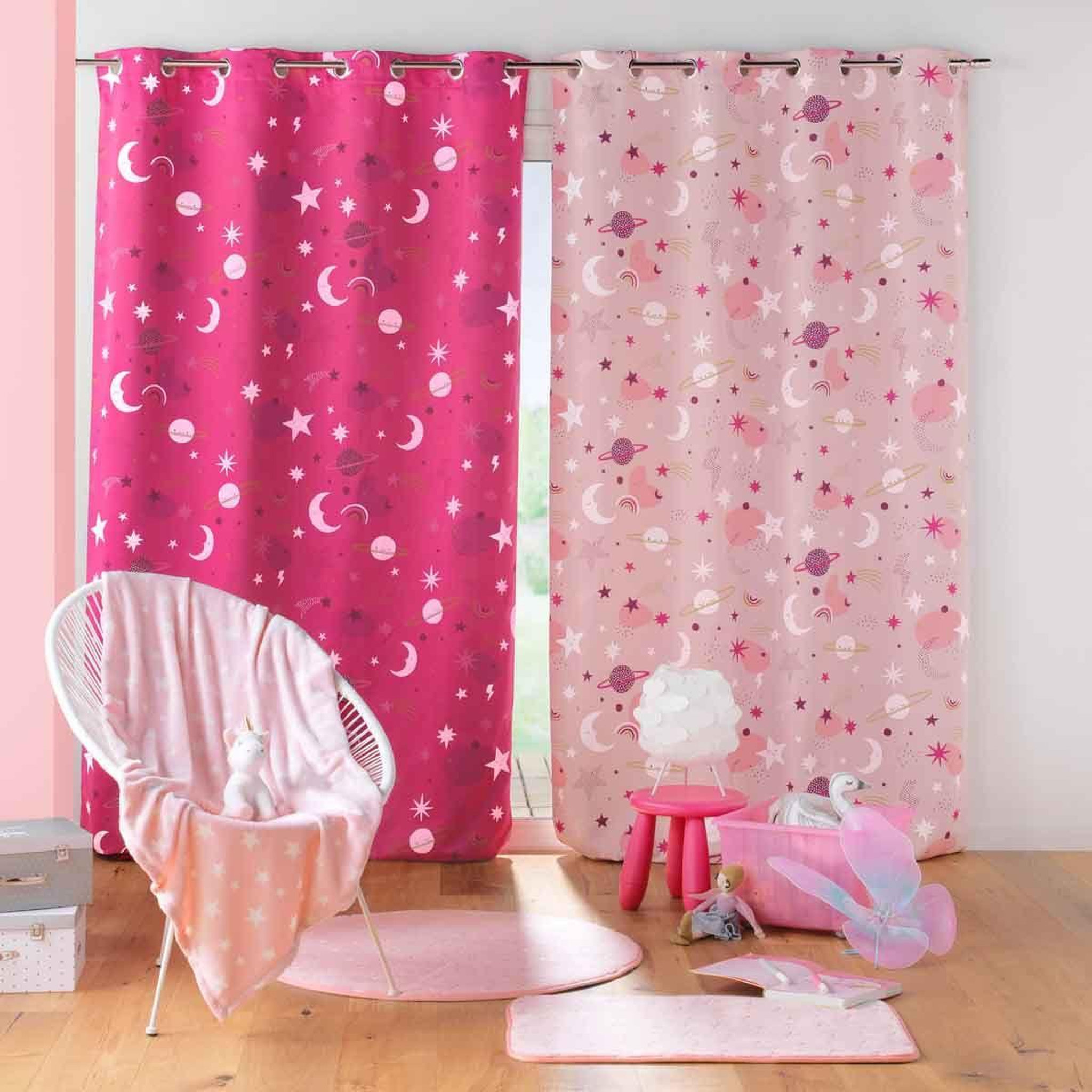 Voir la diapositive 4 : Douceur d'Intérieur Rideau Occultant  Moonlight  140x260cm Fuchsia