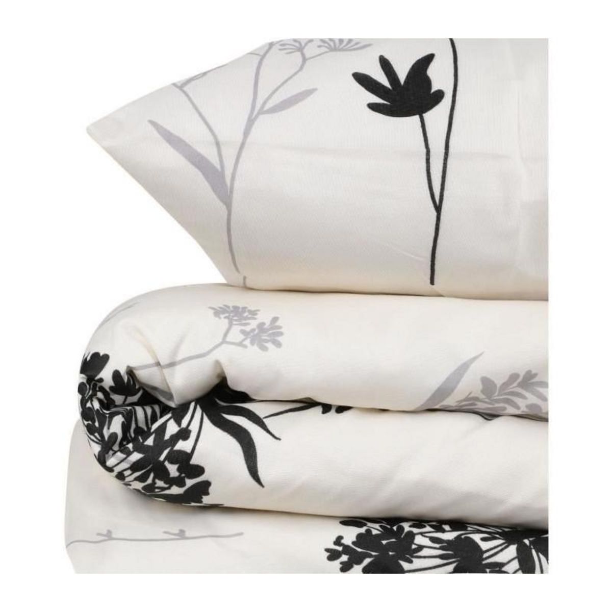 GENERIQUE Parure de lit - 1 housse de couette 220 x 240 cm + 2 taies d'oreiller 60 x 60 cm - 65% coton, 35% polyester - Beige