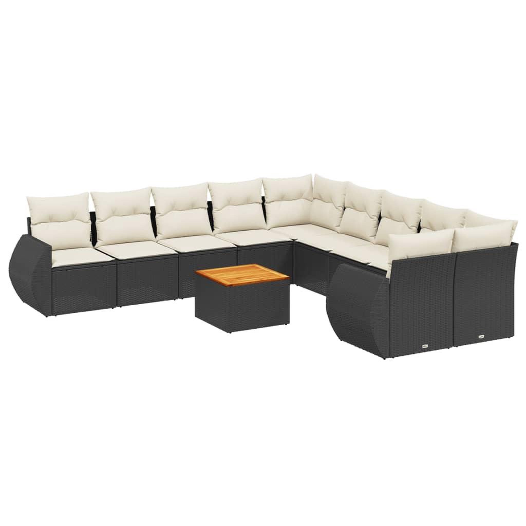 Voir la diapositive 2 : VIDAXL Salon de jardin 11 pcs avec coussins noir resine tressee