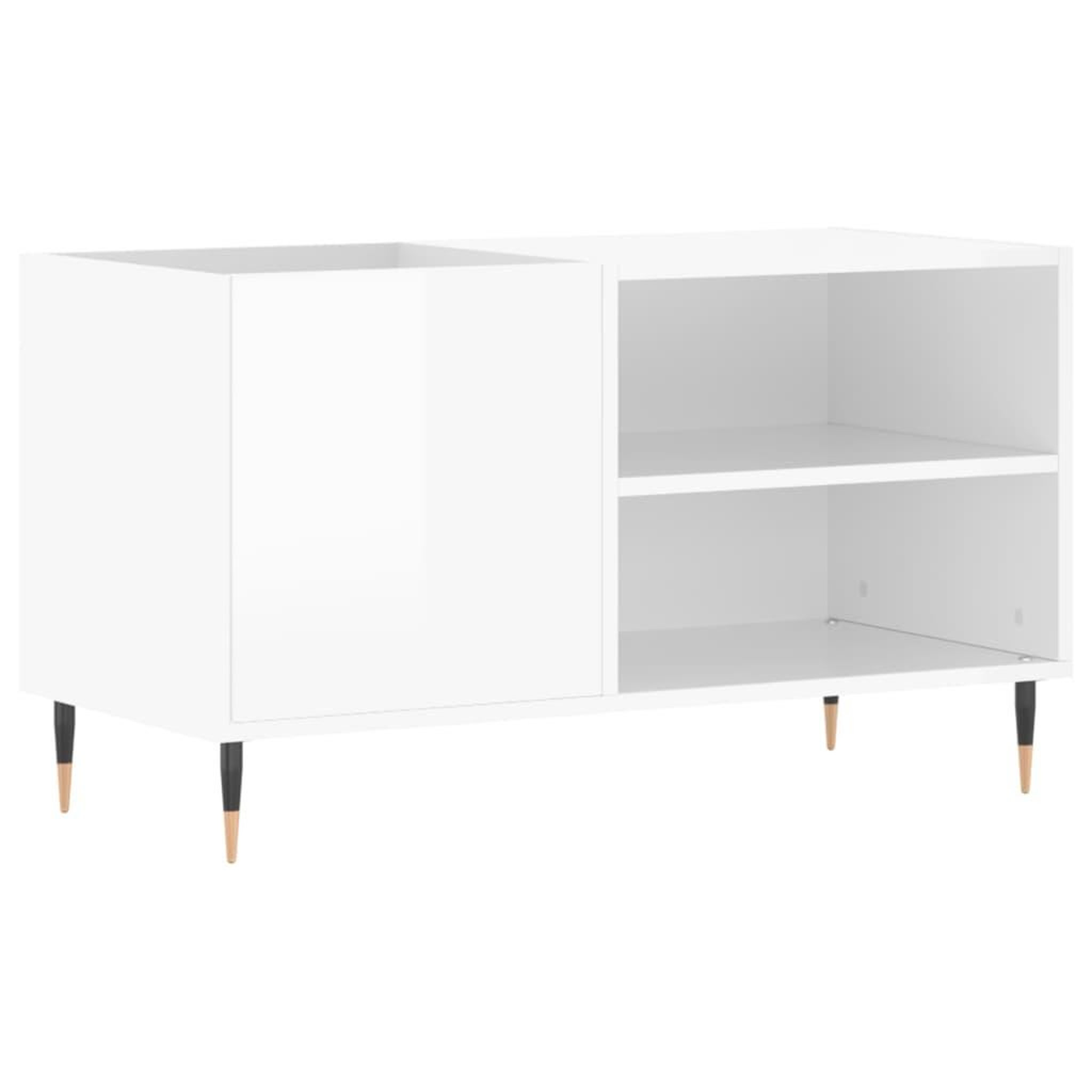 Voir la diapositive 2 : VIDAXL Armoire a disques blanc brillant 85x38x48 cm bois d'ingenierie