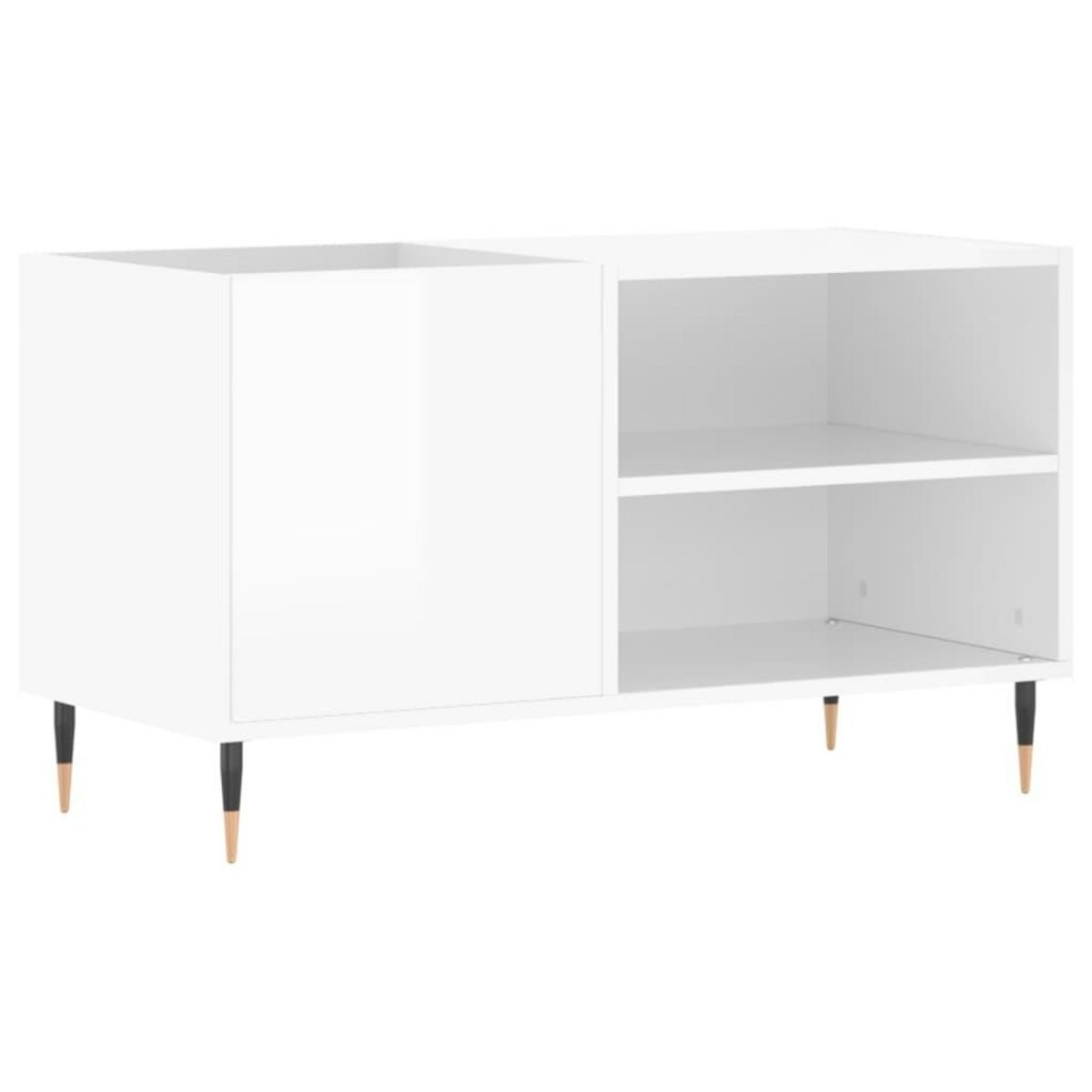 VIDAXL Armoire a disques blanc brillant 85x38x48 cm bois d'ingenierie