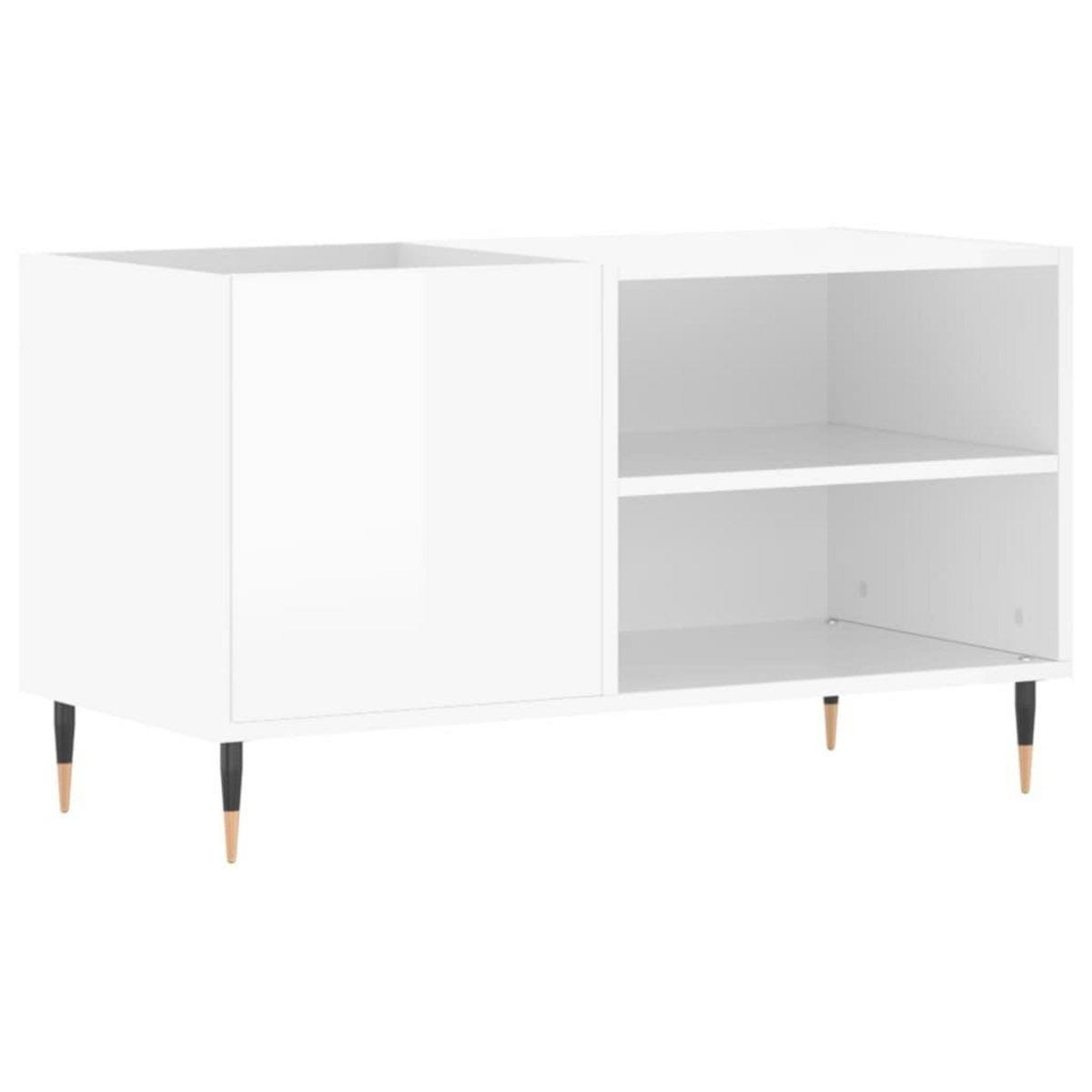 VIDAXL Armoire a disques blanc brillant 85x38x48 cm bois d'ingenierie