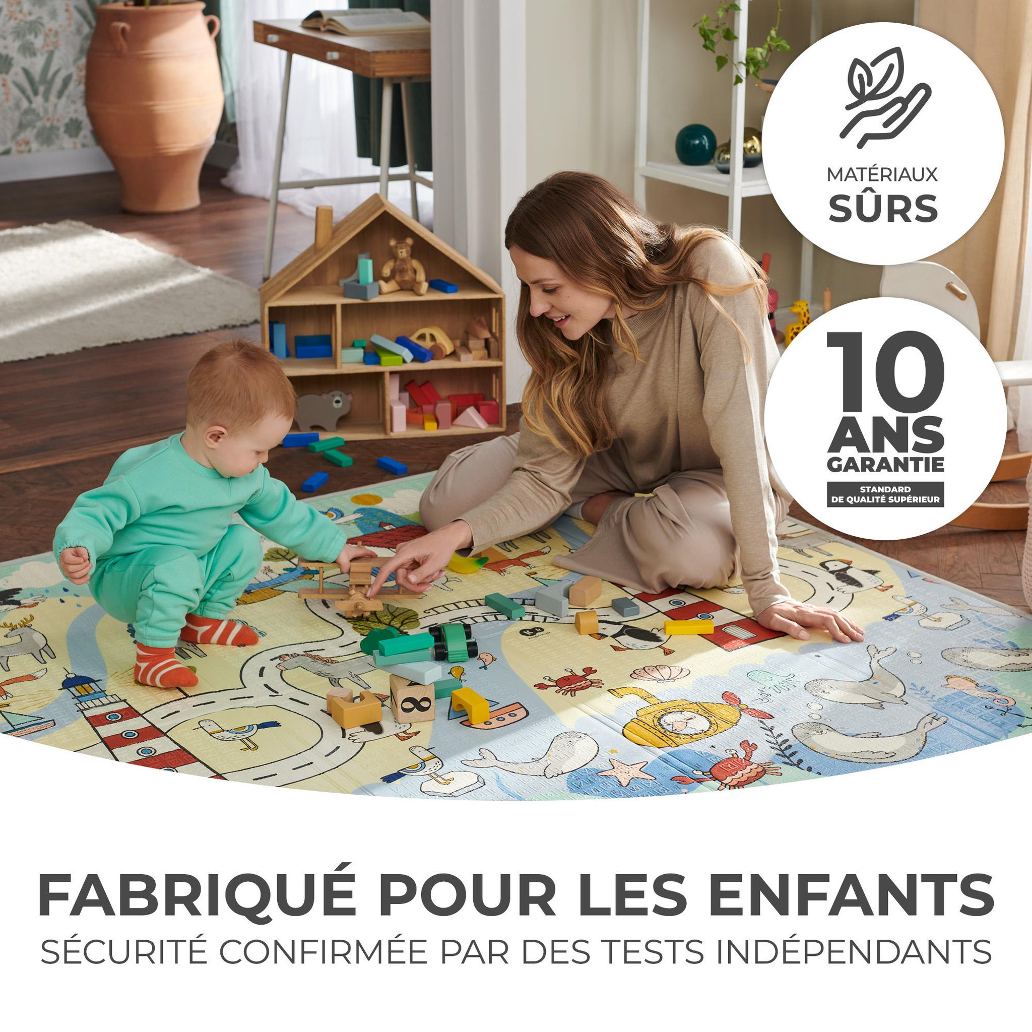 Voir la diapositive 4 : KINDERKRAFT Tapis d'évei Matty2- tapis sensoriel pour bébé