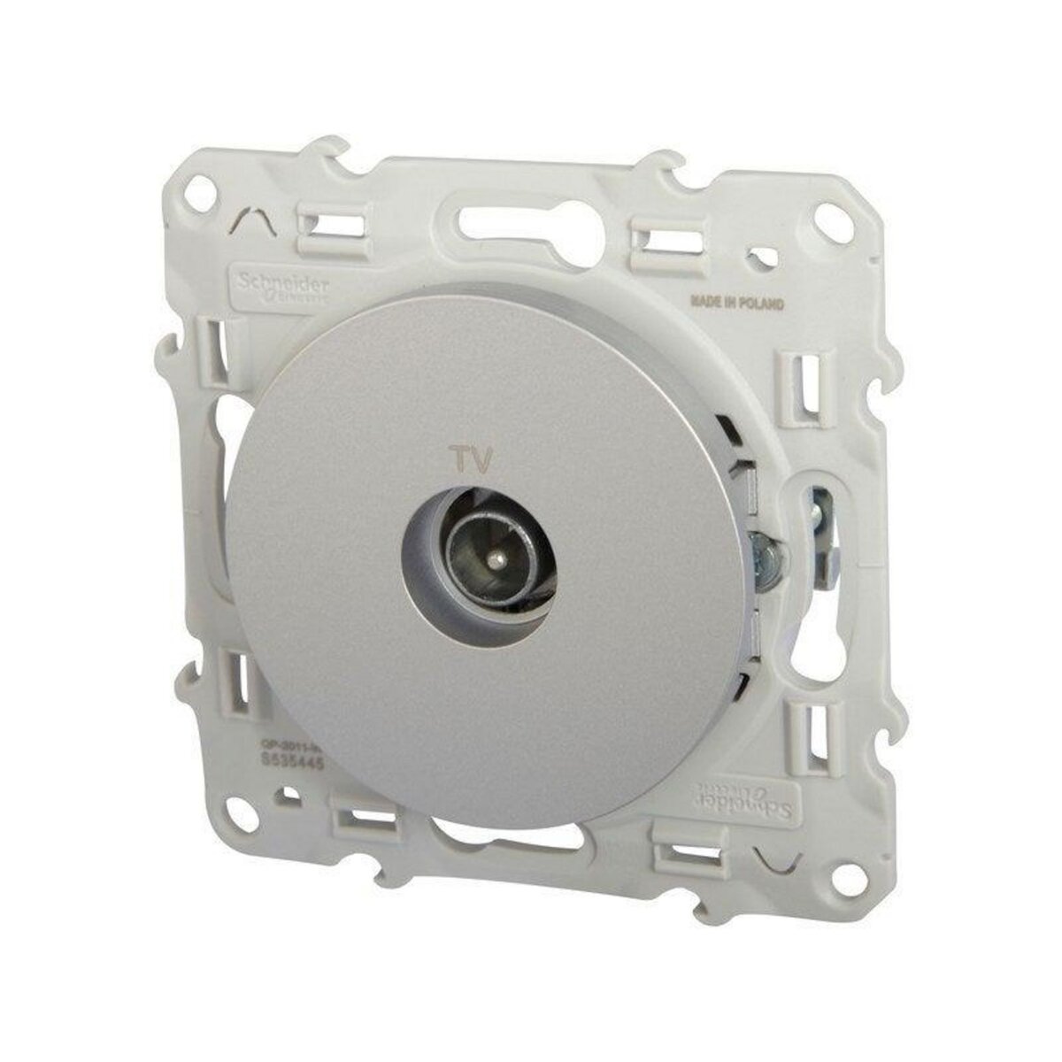 Schneider Electric Prise Tv Odace, Gris Aluminium