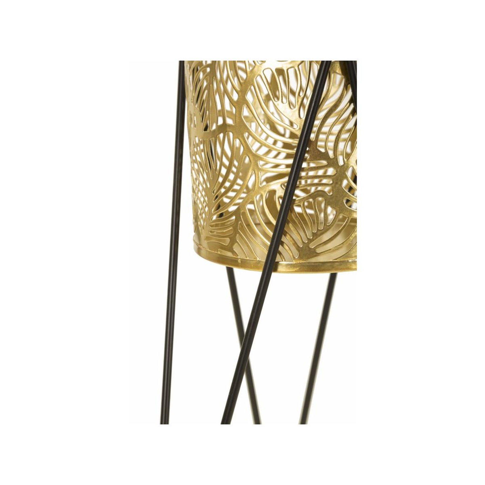 Voir la diapositive 4 : Paris Prix Lot de 2 cache-pots sur pied  drak  46cm or & noir