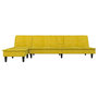 Voir la diapositive 3 : VIDAXL Canape-lit en forme de L jaune 255x140x70 cm velours