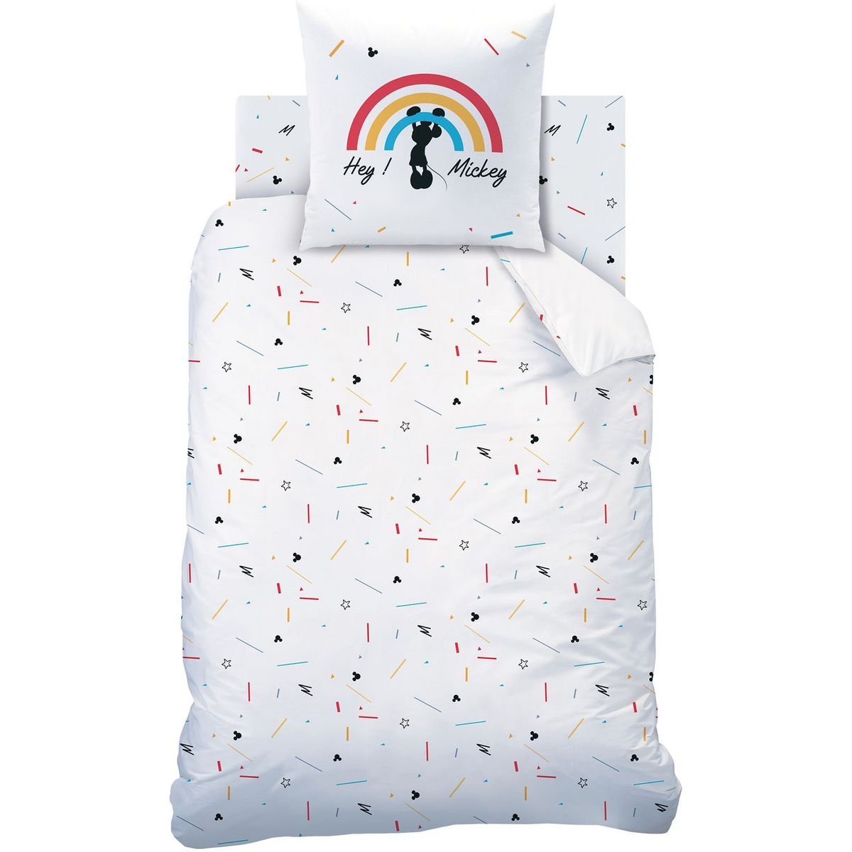 MICKEY Parure housse de couette enfant en coton 57 fils imprimée MICKEY COLORFULL