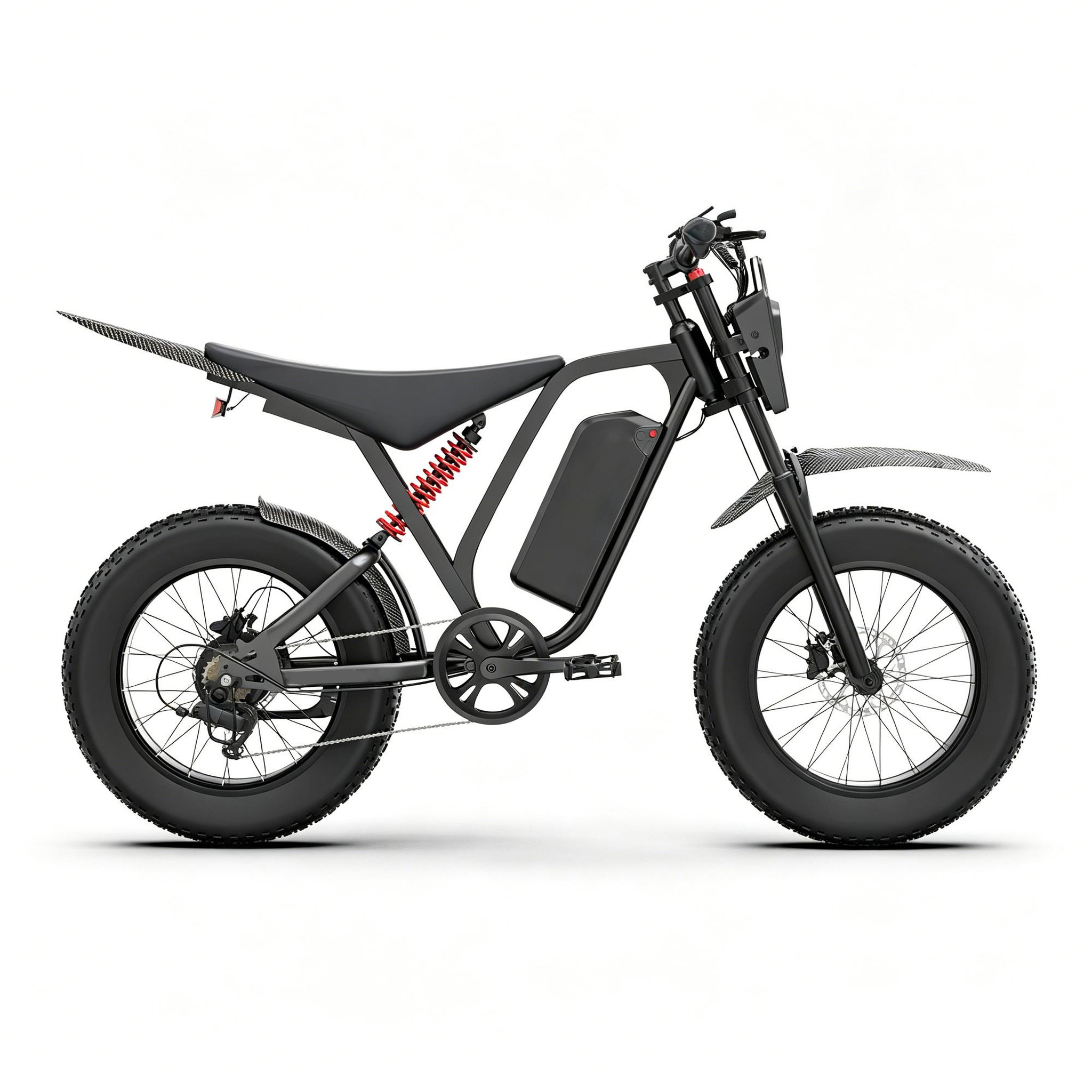 Voir la diapositive 3 : BLUVALL Vélo électrique bluvall r700 fat bike, batterie amovible 52 v 25 ah, 20 pouces, noir