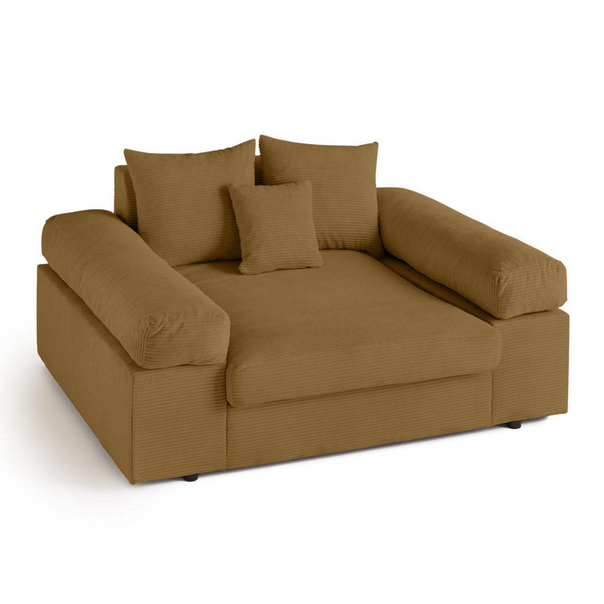 LISA DESIGN Aspen - fauteuil xl - assise profonde - velours côtelé