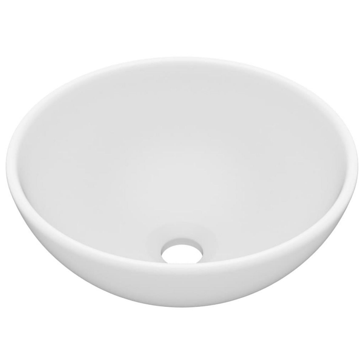 VIDAXL Lavabo rond de salle de bain Blanc mat 32,5x14 cm Ceramique