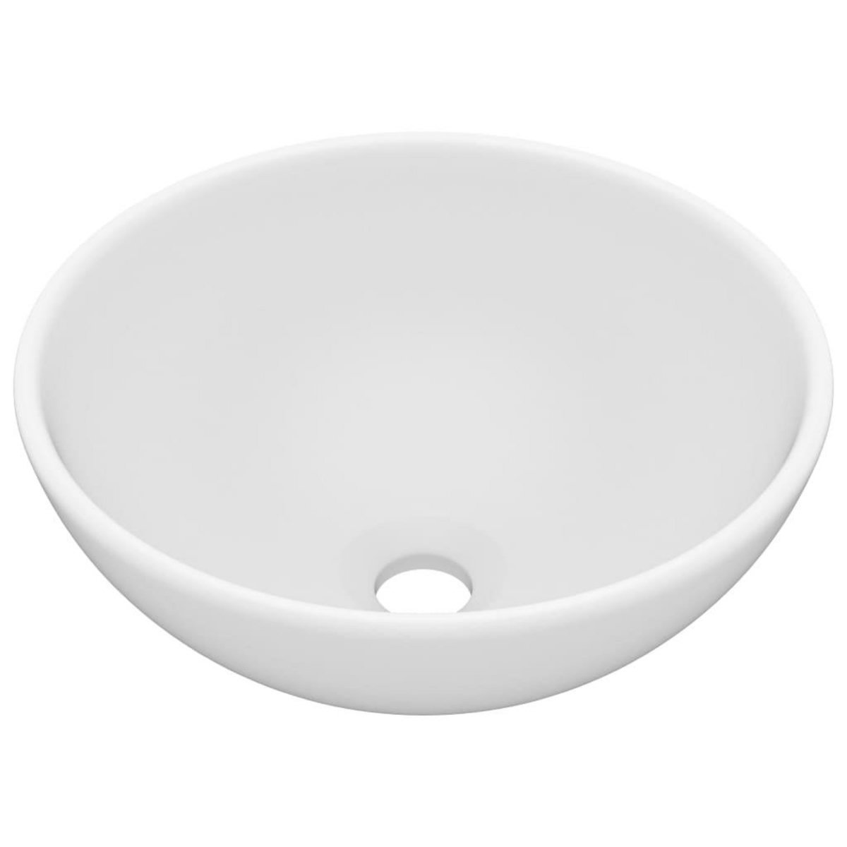 VIDAXL Lavabo rond de salle de bain Blanc mat 32,5x14 cm Ceramique