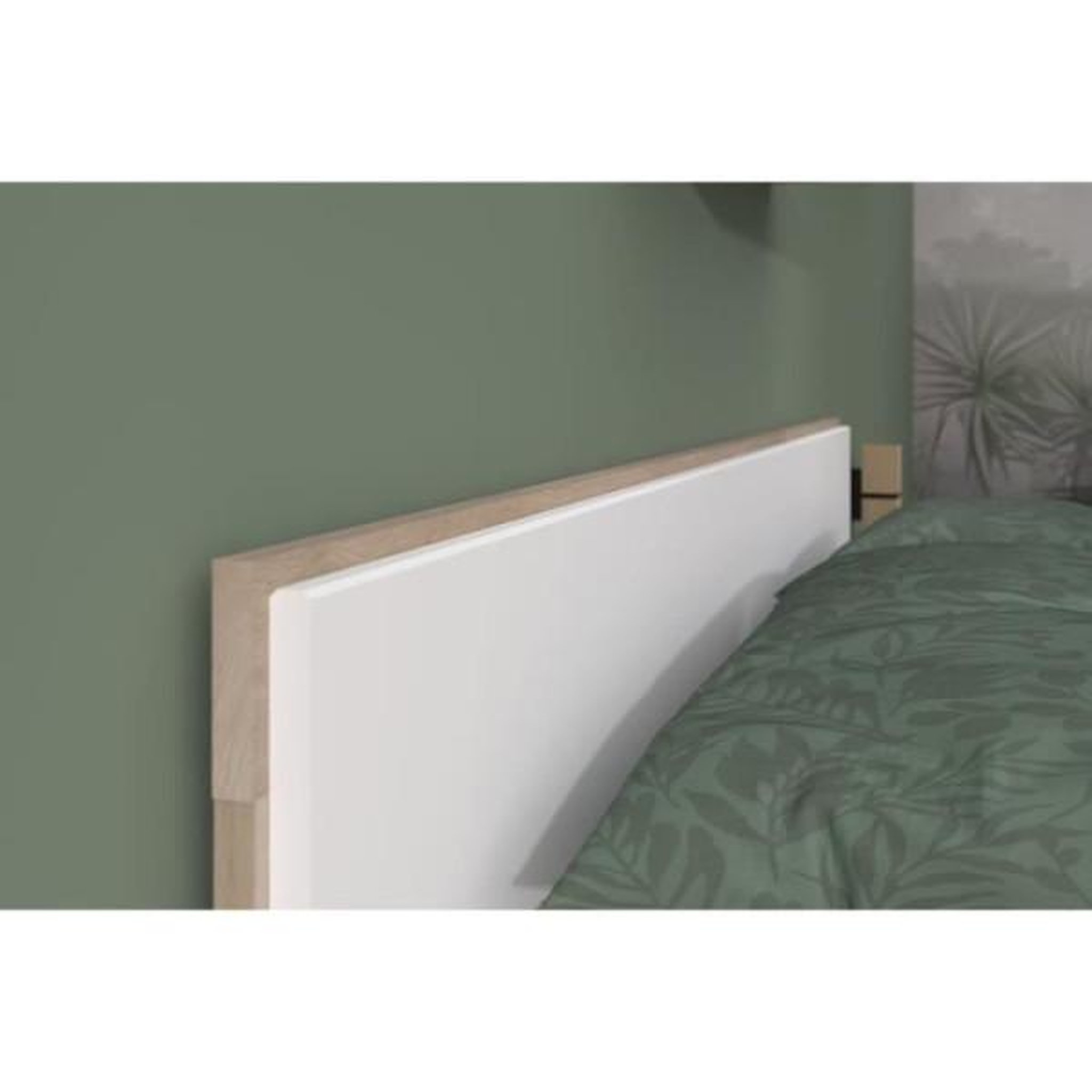 Voir la diapositive 6 : PARISOT Chambre complete adulte - DREAM - Lit 140x190/200 cm + 2 chevets + armoire - Décor blanc et chene - PARISOT