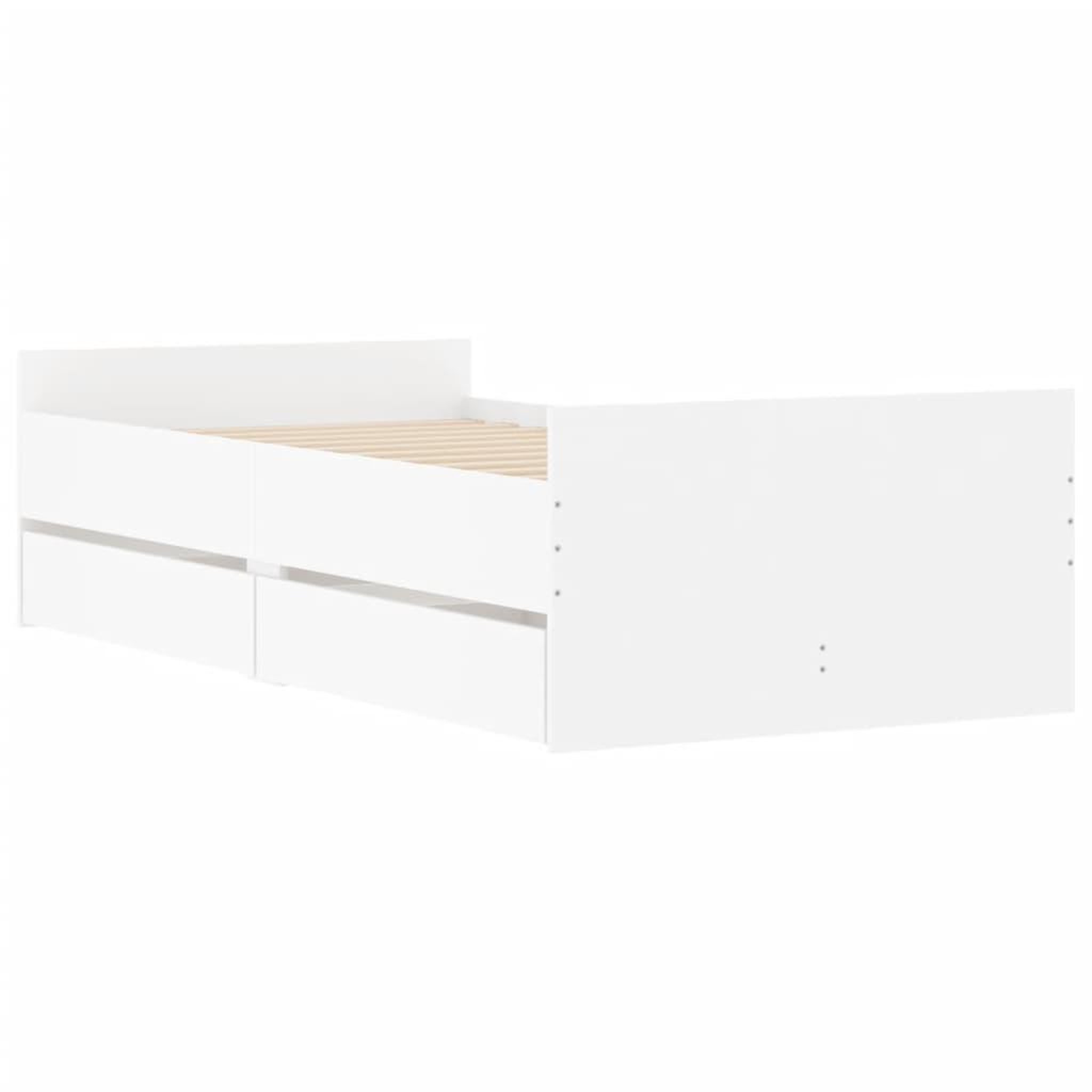 Voir la diapositive 4 : VIDAXL Cadre de lit avec tiroirs sans matelas blanc 90x200 cm