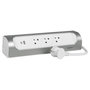 Voir la diapositive 2 : LEGRAND Rallonge d'angle 3x2P+T Surface et USB A+C avec cordon 1m - blanc/alu