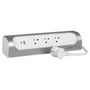 Voir la diapositive 2 : LEGRAND Rallonge d'angle 3x2P+T Surface et USB A+C avec cordon 1m - blanc/alu
