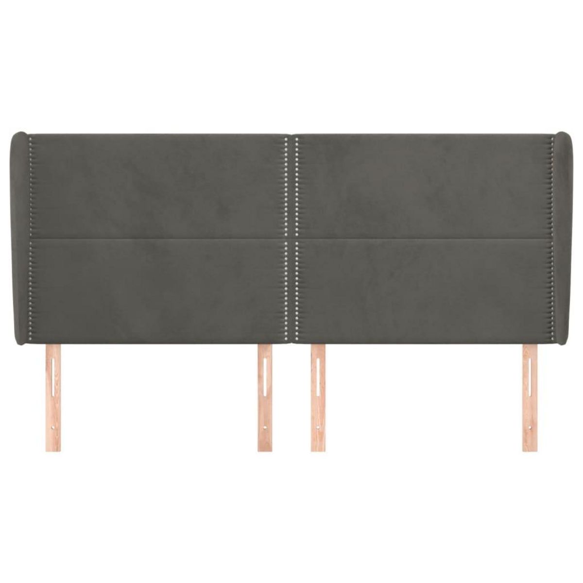 VIDAXL Tete de lit avec oreilles Gris fonce 163x23x118/128 cm Velours