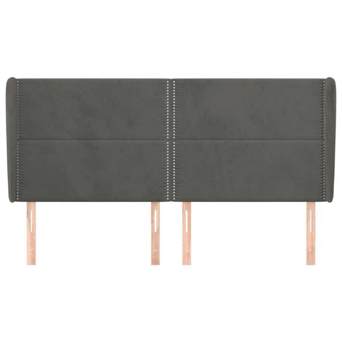 VIDAXL Tete de lit avec oreilles Gris fonce 163x23x118/128 cm Velours