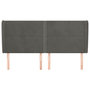 Voir la diapositive 3 : VIDAXL Tete de lit avec oreilles Gris fonce 163x23x118/128 cm Velours