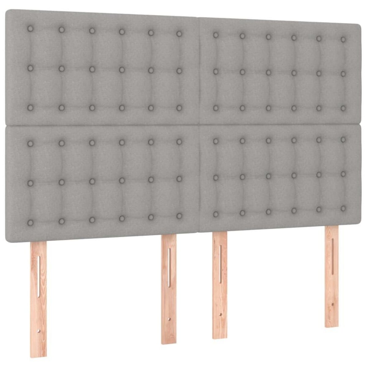 VIDAXL Tete de lit a LED Gris clair 144x5x118/128 cm Tissu